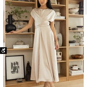 Bohme Rosalind Midi Dress - XS, Champagne